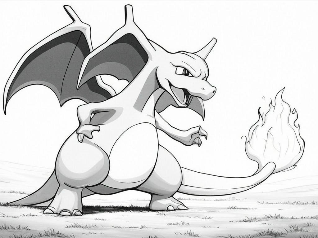 dessin pokemon Dracaufeu