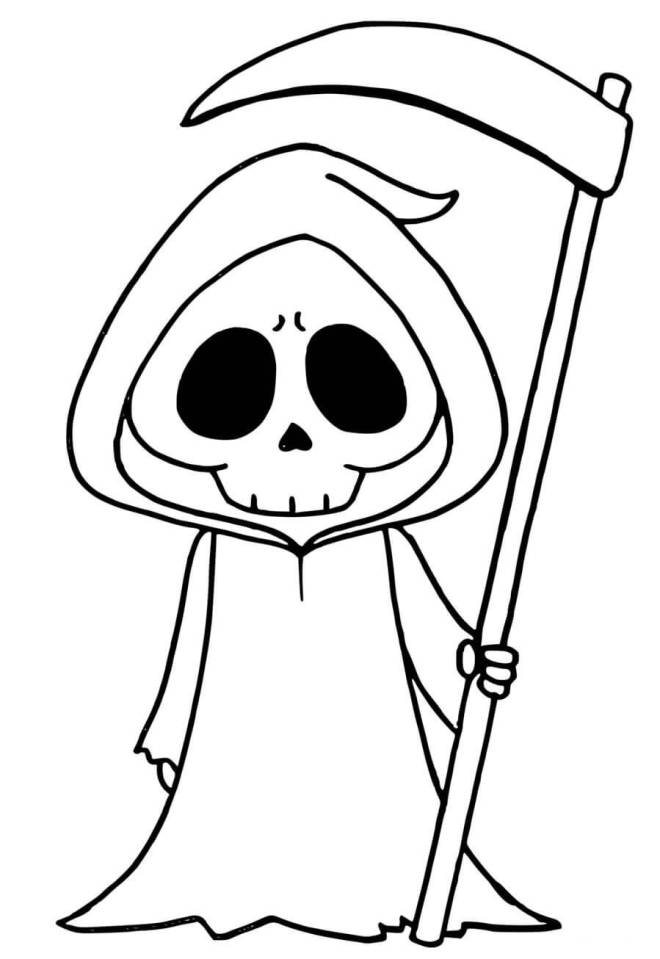 Coloriage faucheuse halloween