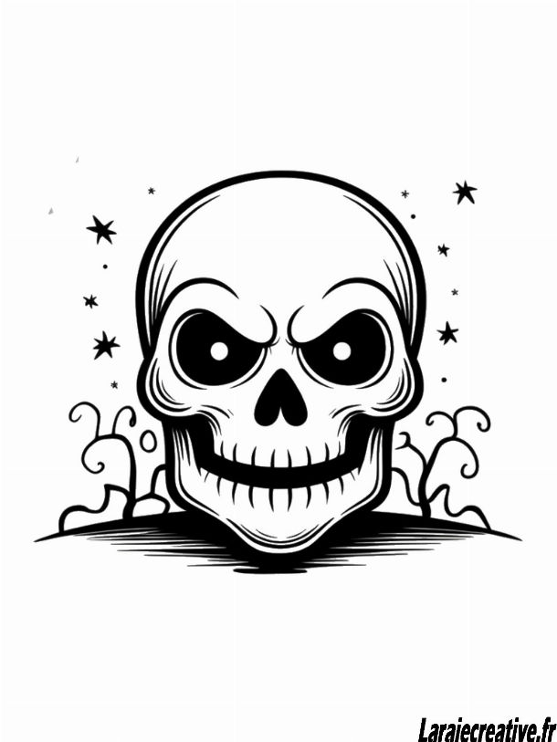 Coloriage tĂŞte de mort halloween