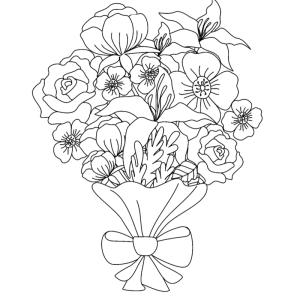 Bouquet de fleur coloriage