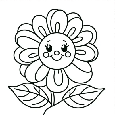 Coloriage fleur heureuse