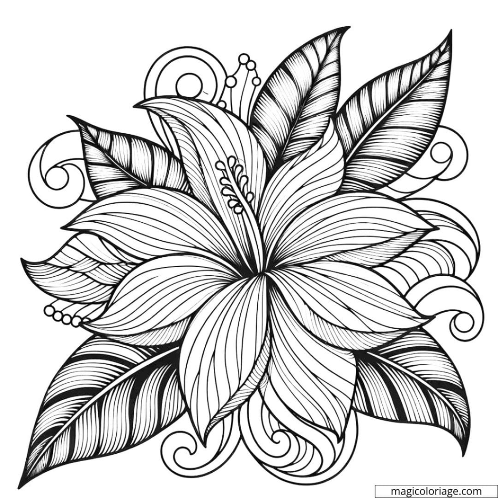 Coloriage mandala de fleurs Ă imprimer