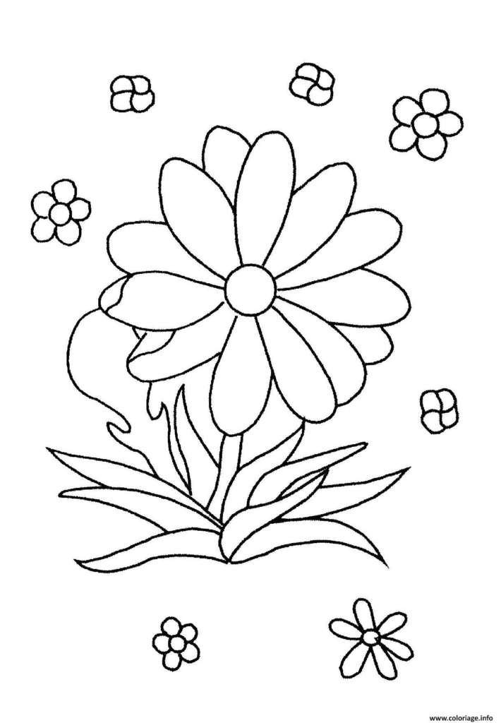 Coloriage noir et blanc fleur Ă imprimer