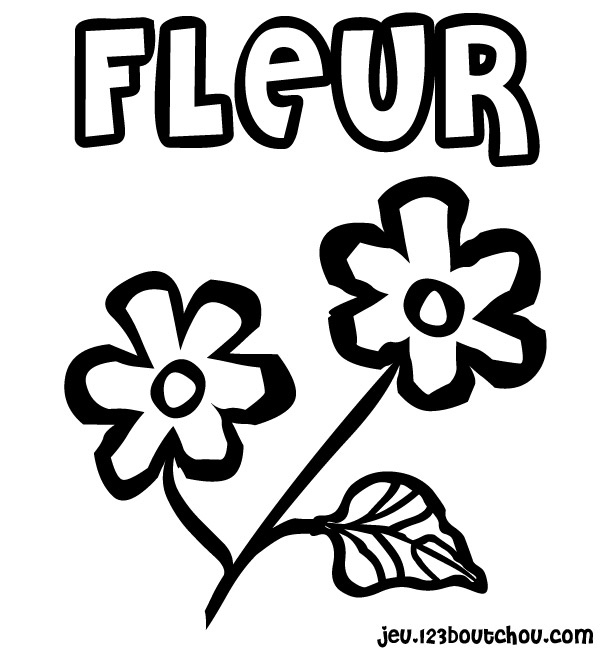 Coloriage noir et blanc fleur Ă imprimer
